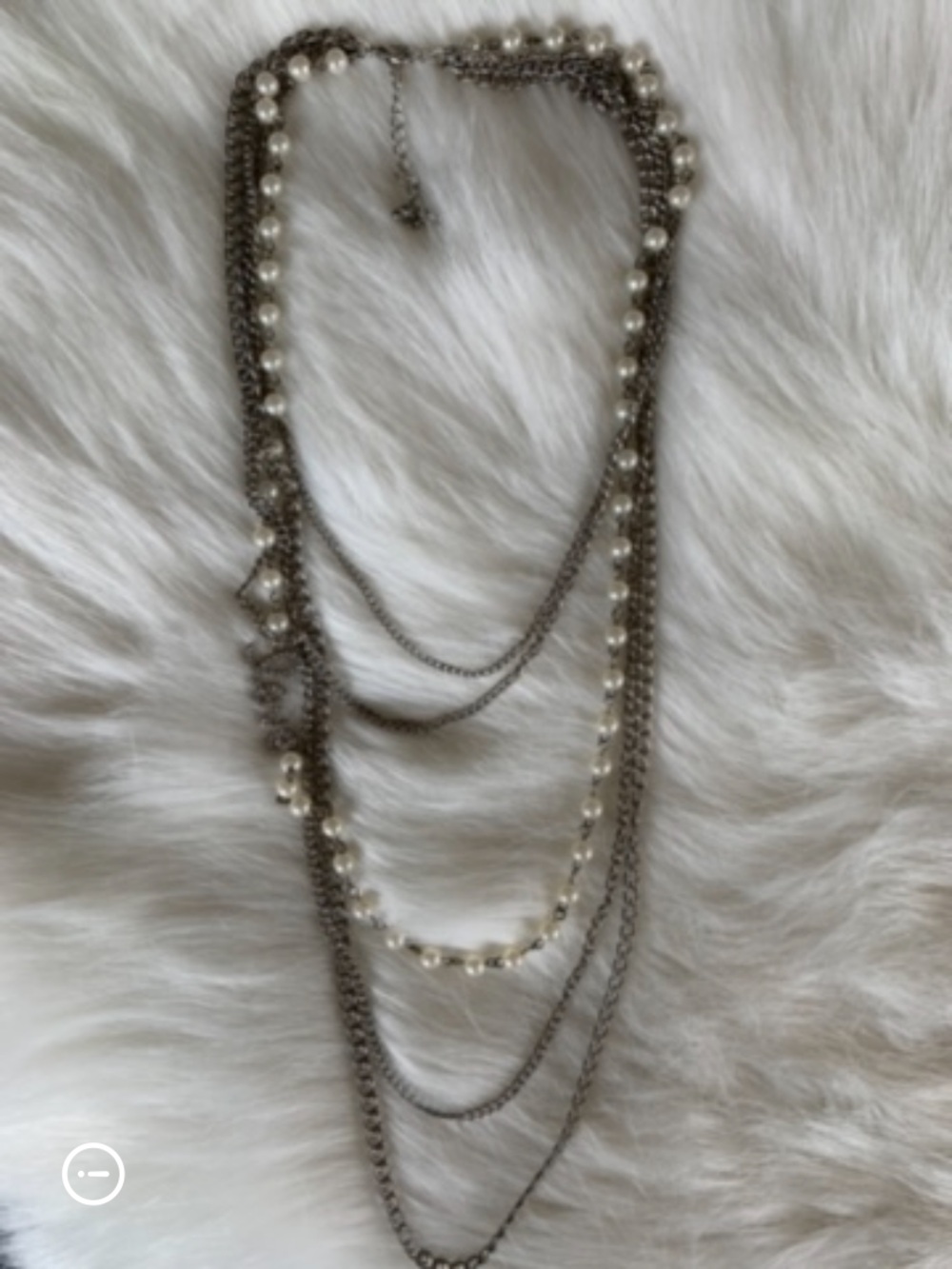 Layered Silver Chain and Pearl Necklace - Elegant Women's Jewelry